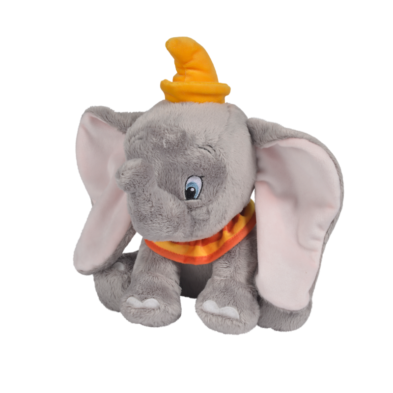  dumbo léléphant peluche gris orange 25 cm 